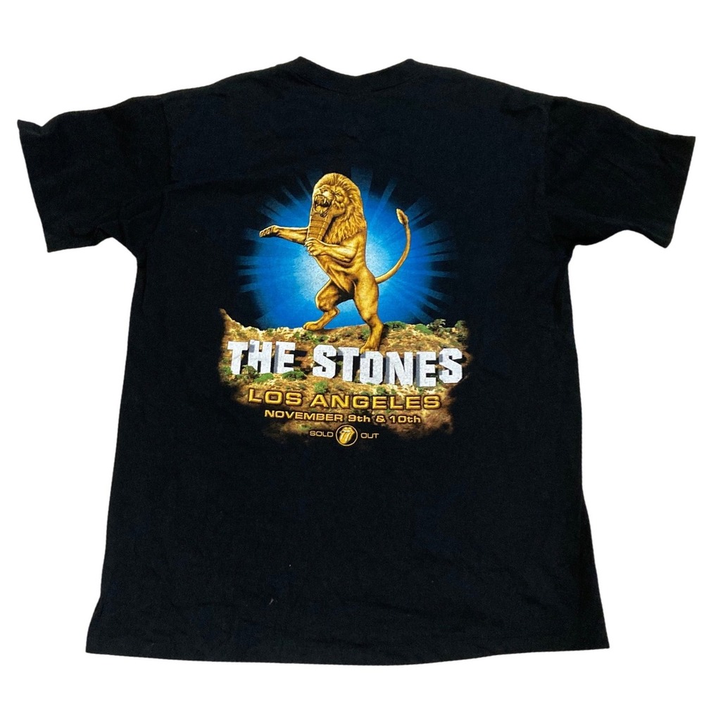 Vintage 1997 Rolling Stones Bridges to Babylon Tour Shirt Los Angeles XL Black